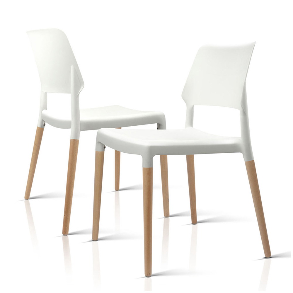 Artiss Belloch Stackable Dining Chairs, Set of 4, White view 5