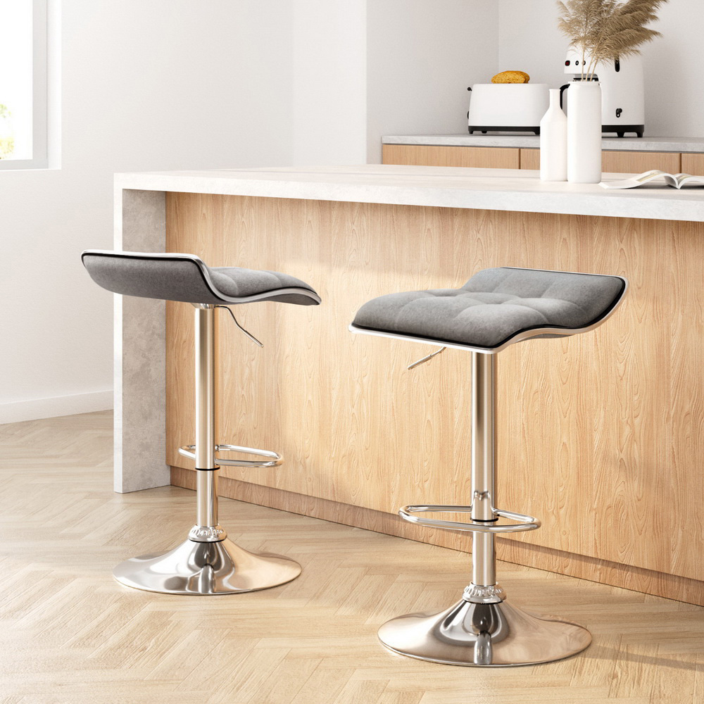 Artiss Bar Stools Linen Padded, Set of 2 or 4