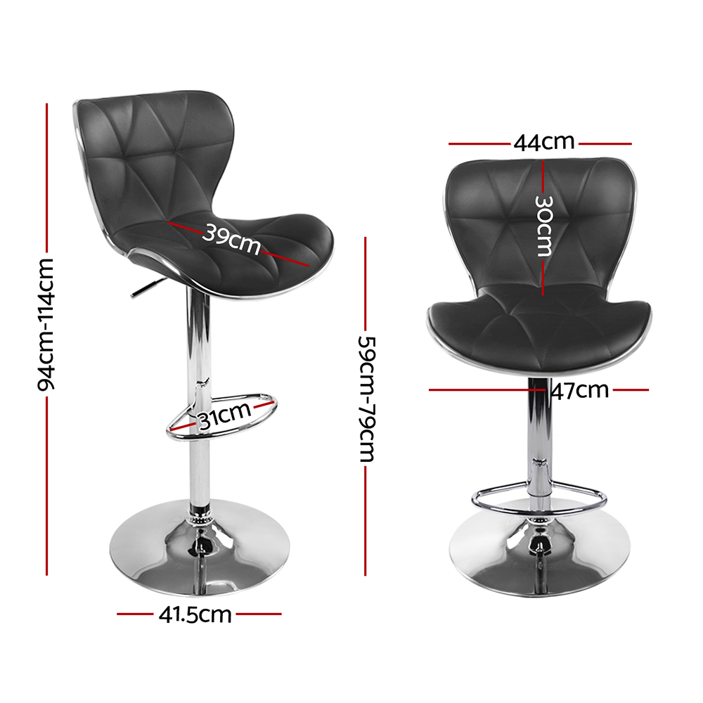 Artiss Chrome Gas Lift Bar Stools in Multiple Colours view 2