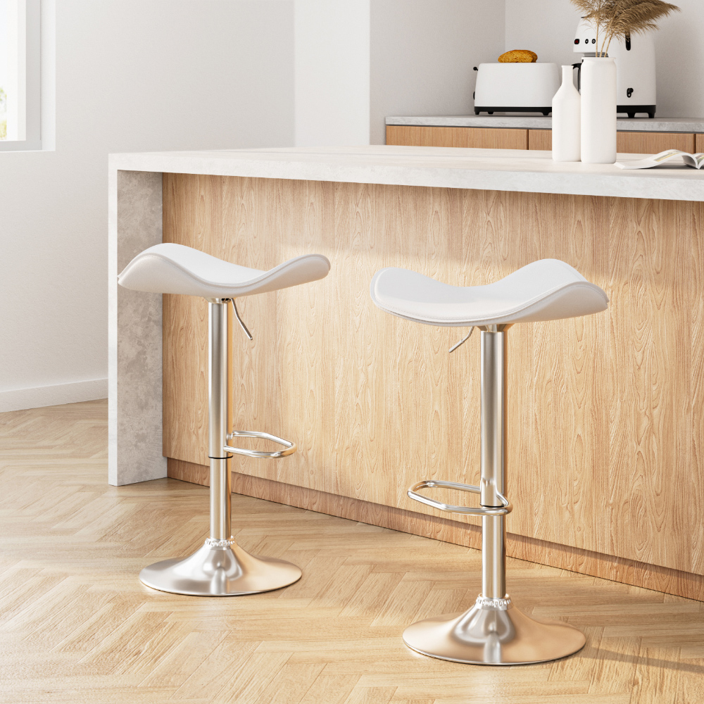 Artiss Bar Stools Faux Leather White