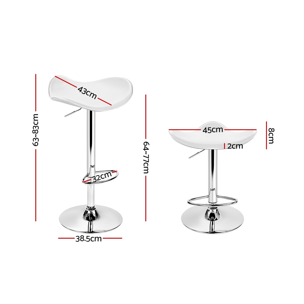 Artiss Bar Stools Faux Leather White view 2