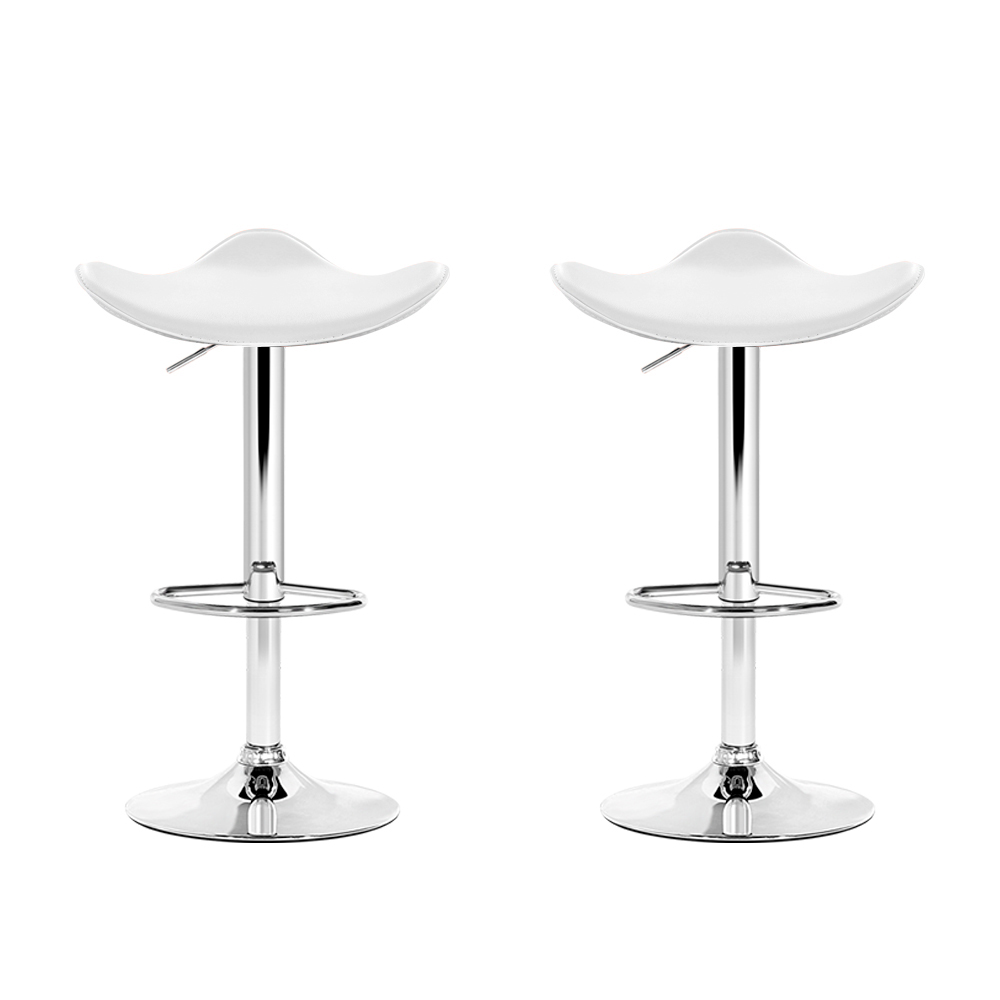 Artiss Bar Stools Faux Leather White view 3
