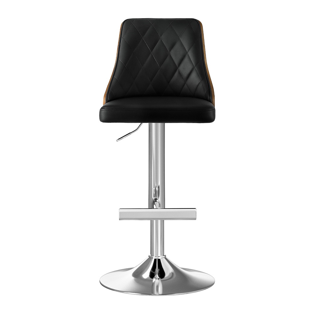 Artiss Bentwood Leather Bar Stool Black view 3