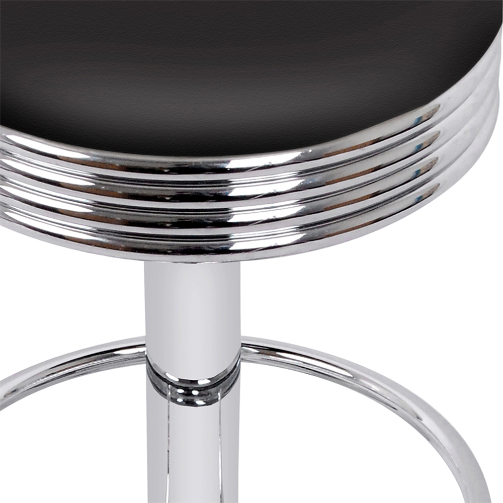 Artiss 4x Bar Stools Leather Padded Gas Lift Silver view 3