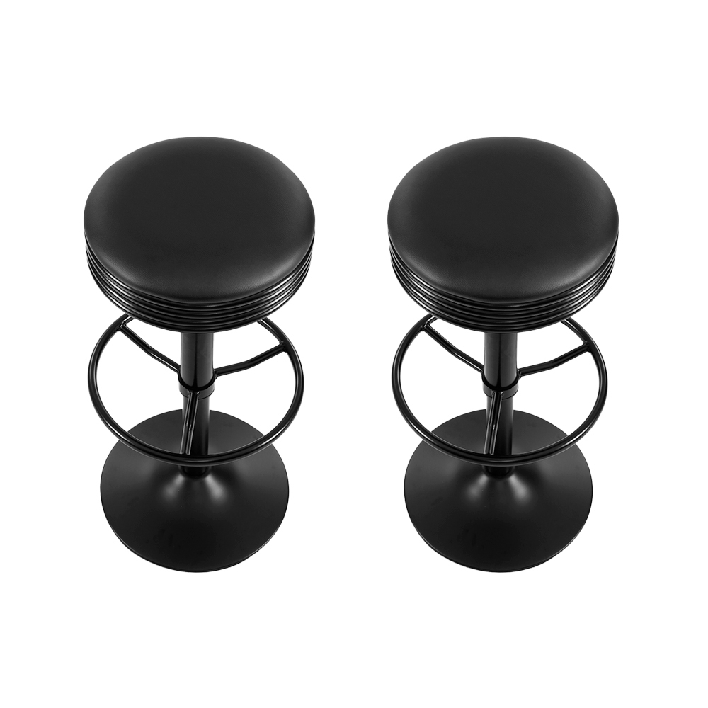 Artiss Bar Stools Gas Lift PU Leather Black view 3