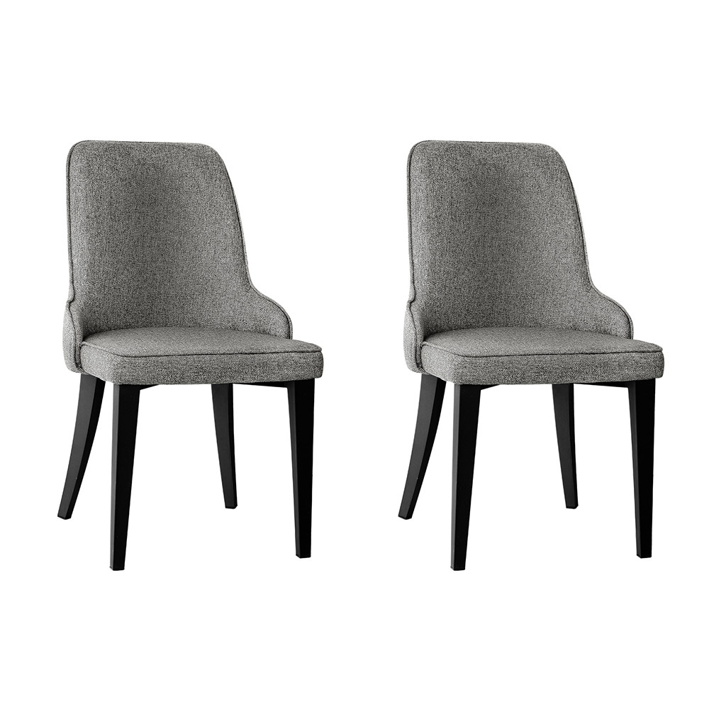 Artiss Fabric Dining Chairs, Single or Set of 2, Grey