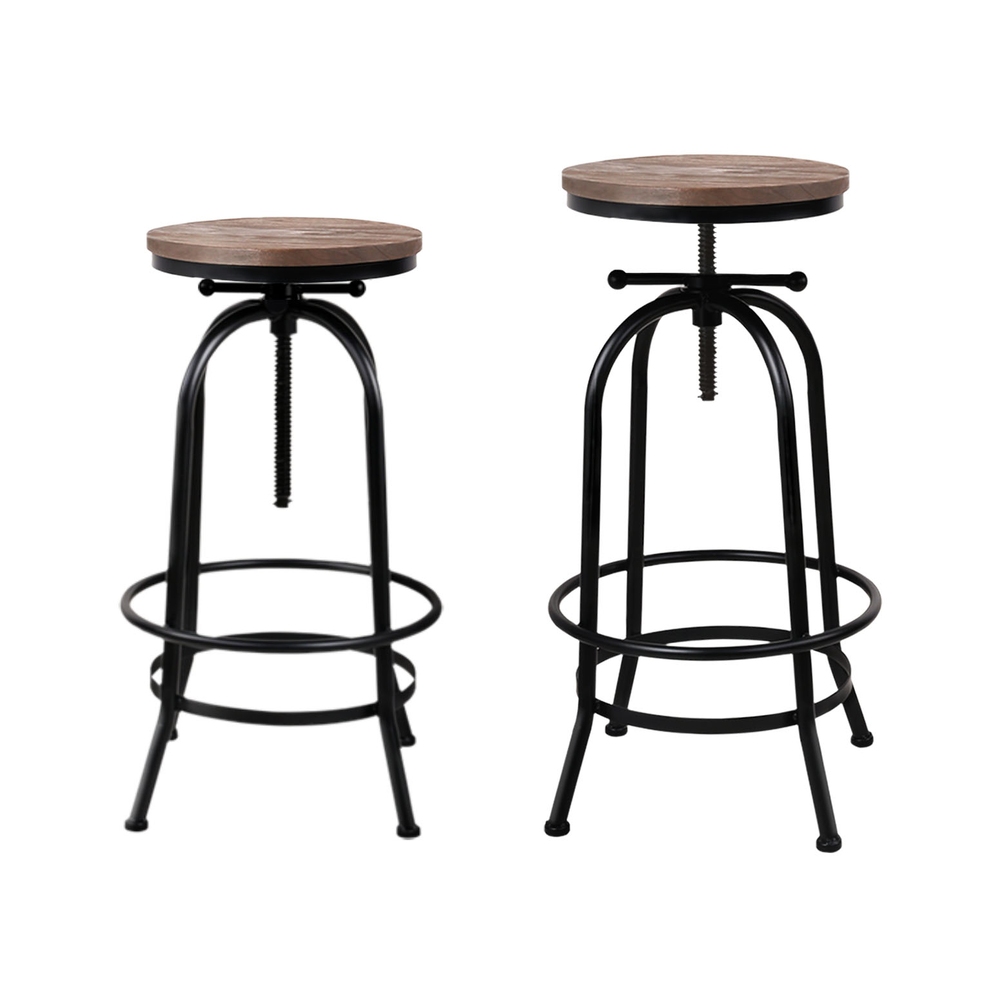 Artiss Angus 4x Vintage Wooden Bar Stools Adjustable