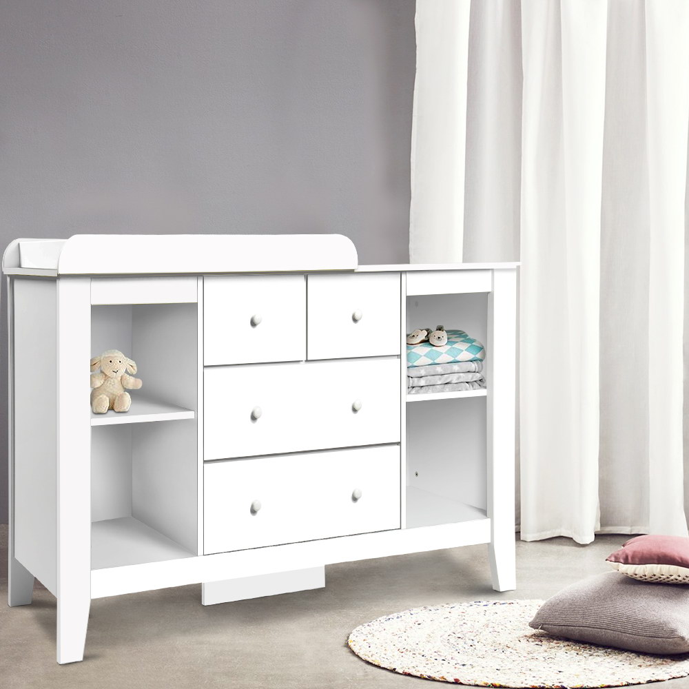 Keezi Baby Changing Table with Drawers and Shelves