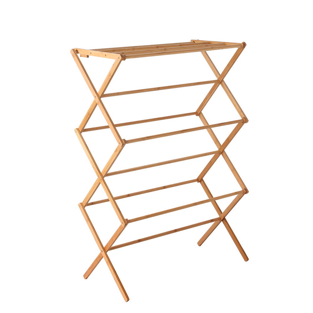Artiss Bamboo Clothes Airer Foldable Coat Rack