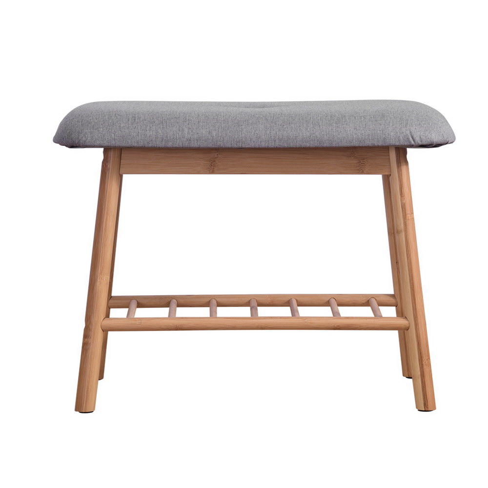 Artiss Shoe Bench with Fabric Seat, 2 Pairs view 3