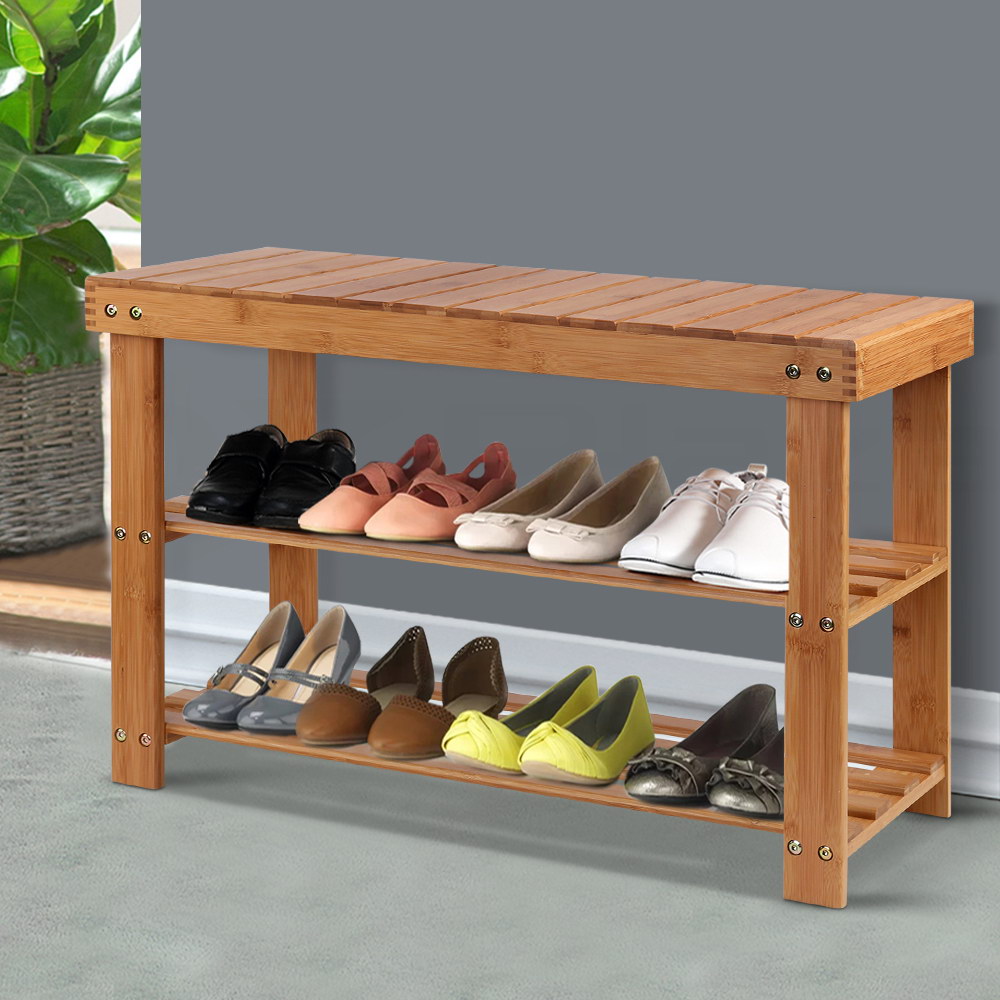 Artiss Bamboo Shoe Bench for 10 Pairs