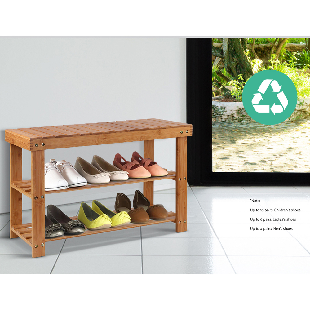 Artiss Bamboo Shoe Bench for 10 Pairs view 5