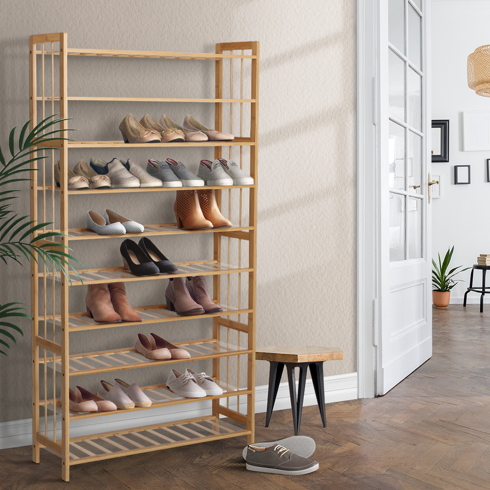 Artiss Bamboo Shoe Rack Cabinet 10-Tier 50 Pairs