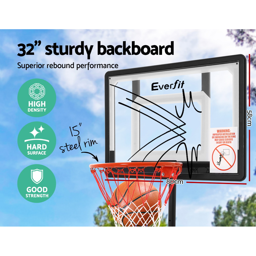 Everfit 2.1M Basketball Hoop Stand 32in PVC Backboard view 4