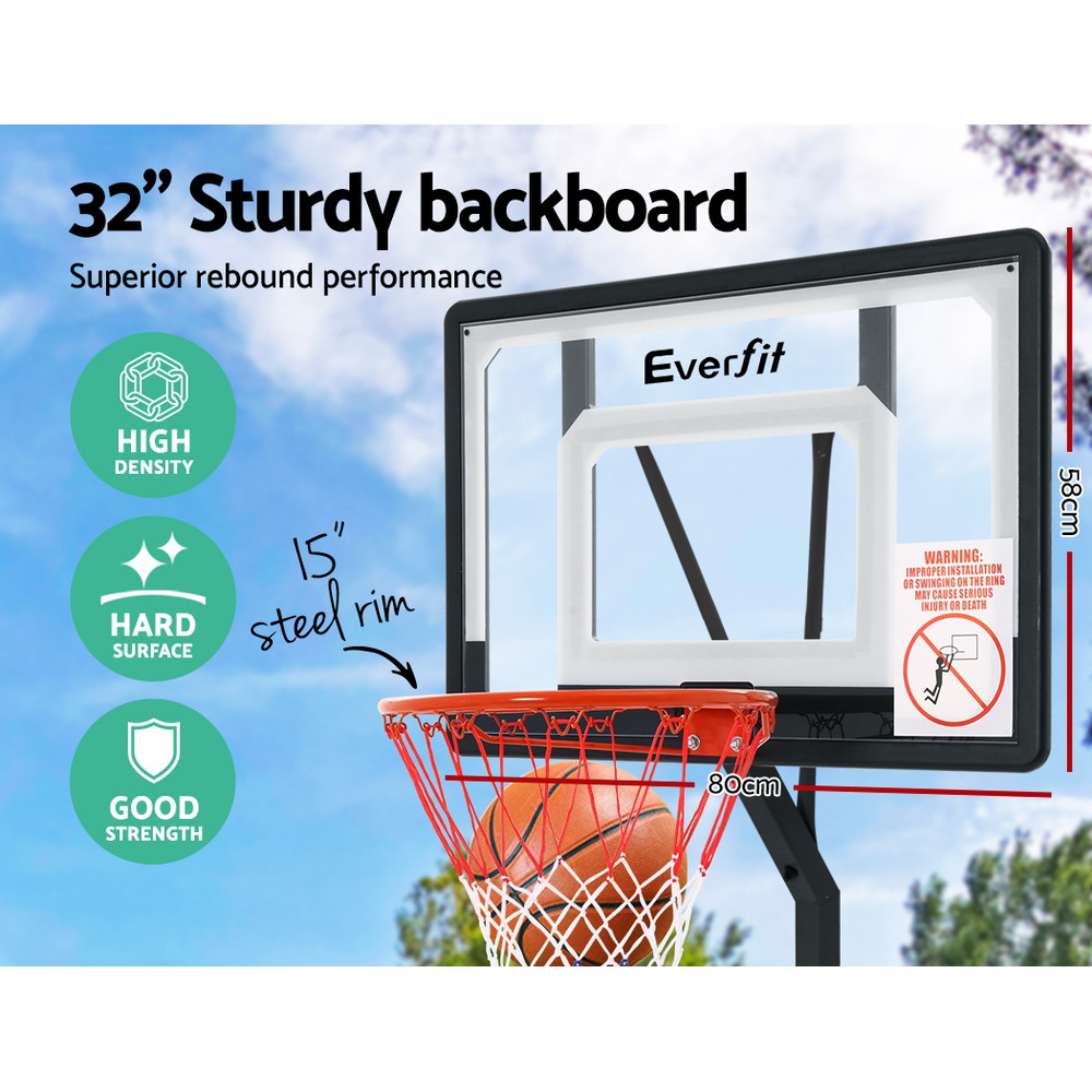 Everfit 2.6M Basketball Hoop Stand 32in PVC Backboard view 4