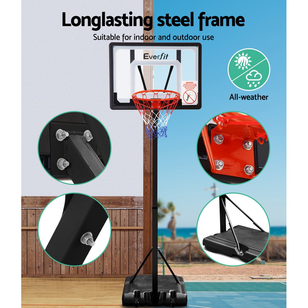 Everfit 2.6M Basketball Hoop Stand 32in PVC Backboard view 5
