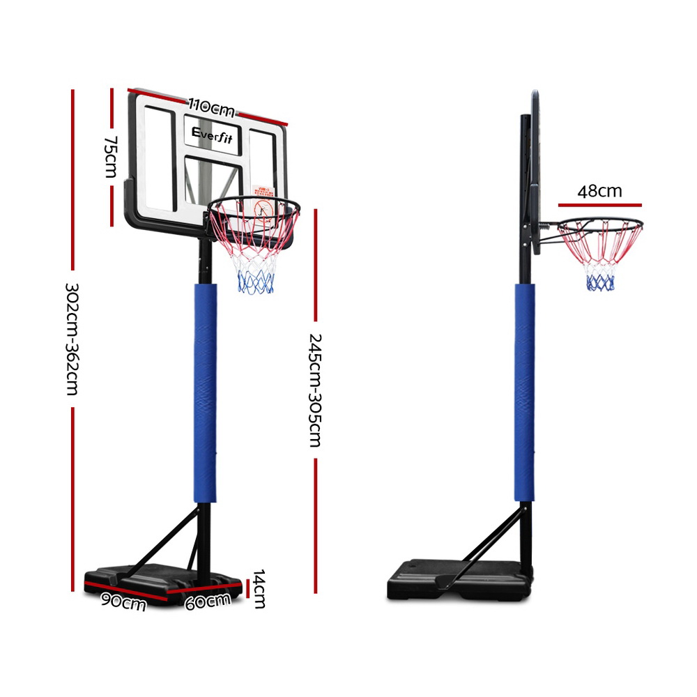 Everfit 3.05M Basketball Hoop Stand Regulation Height view 2