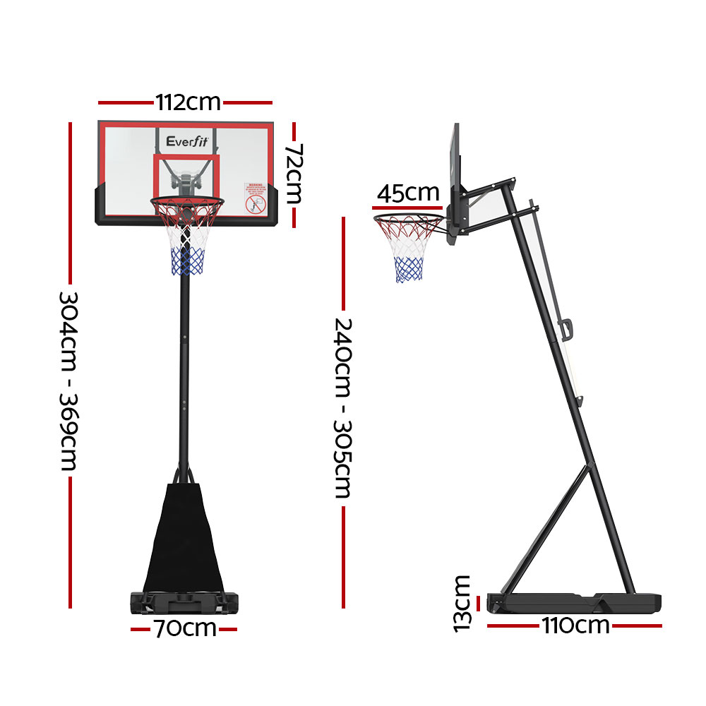 Everfit 3.05M Basketball Hoop Stand Heavy Duty Steel view 2