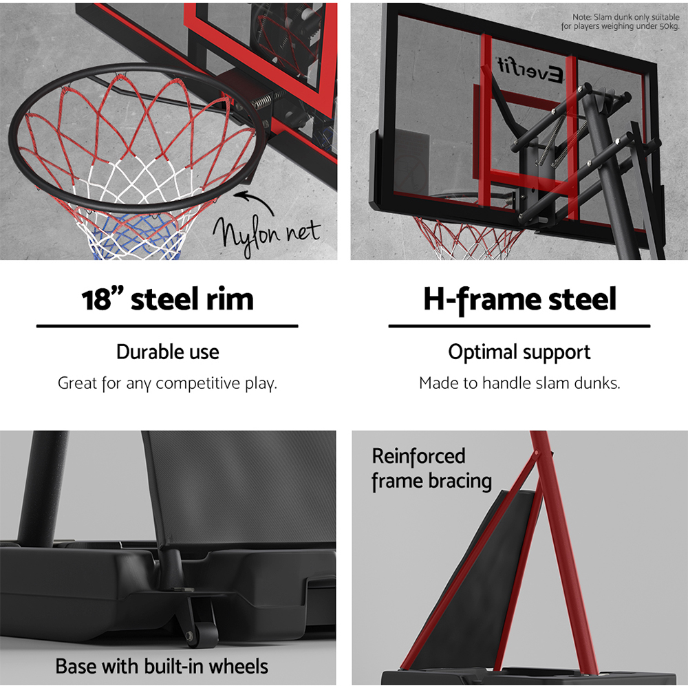 Everfit 3.05M Basketball Hoop Stand Heavy Duty Steel view 4