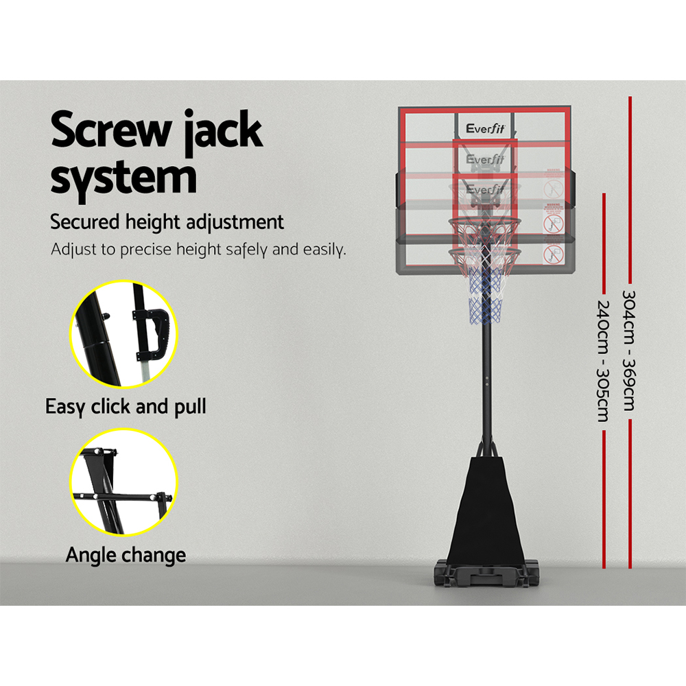 Everfit 3.05M Basketball Hoop Stand Heavy Duty Steel view 5