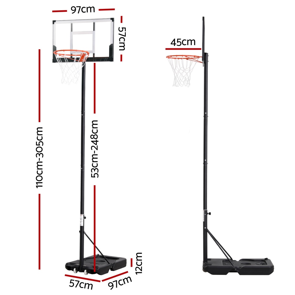 Everfit 3.05M Basketball Hoop Stand with Knob Adjust view 2