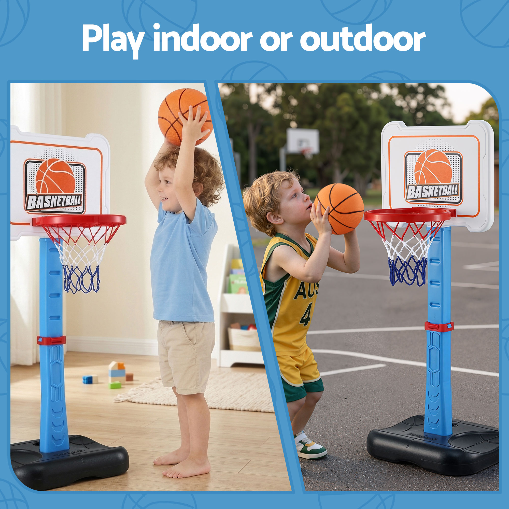 Keezi Kids Basketball Hoop Stand with Baseball Set view 5