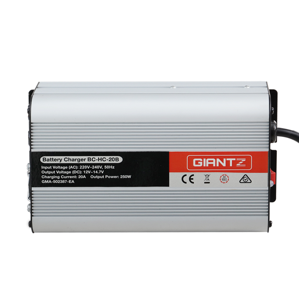 Giantz 12V 20A Car Battery Charger, Black or Silver view 3