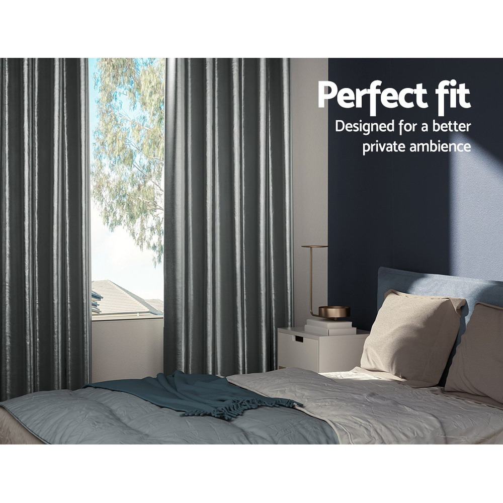 Artiss Blockout Curtains Eyelet in 2 Colours view 3