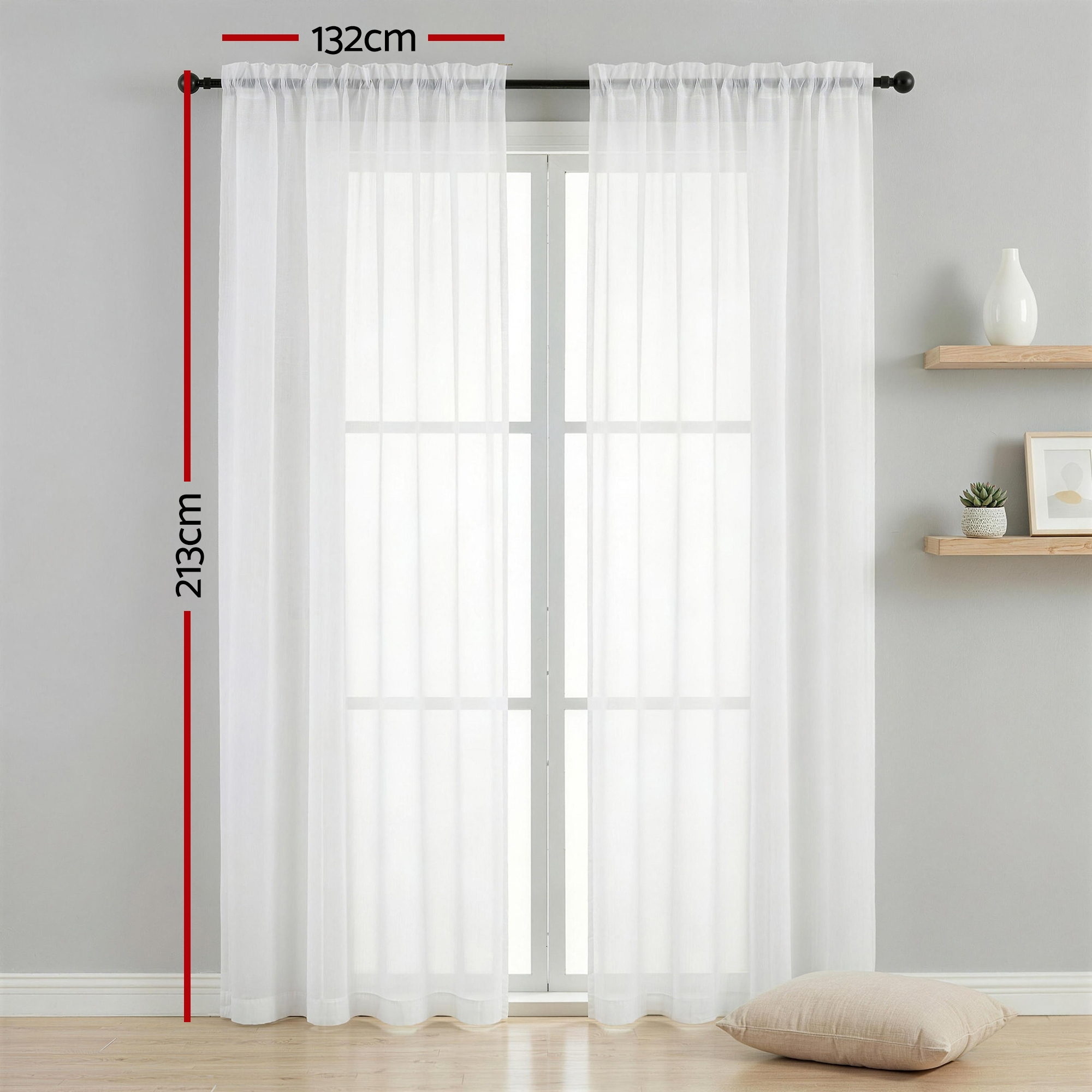 Artiss Blockout Curtains Light Filtering in 2 Sizes view 3