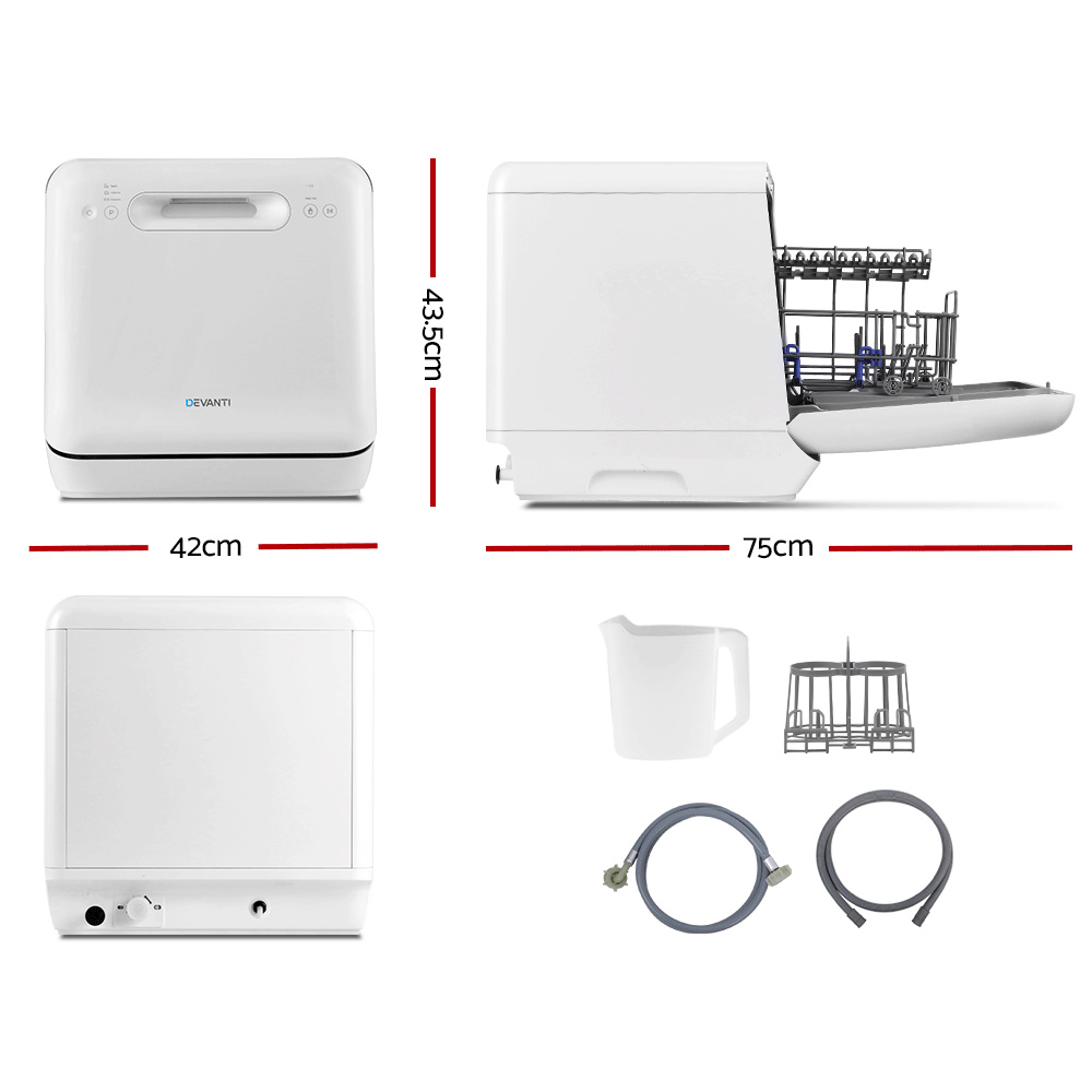 Devanti Benchtop Dishwasher with Touch Controls view 2