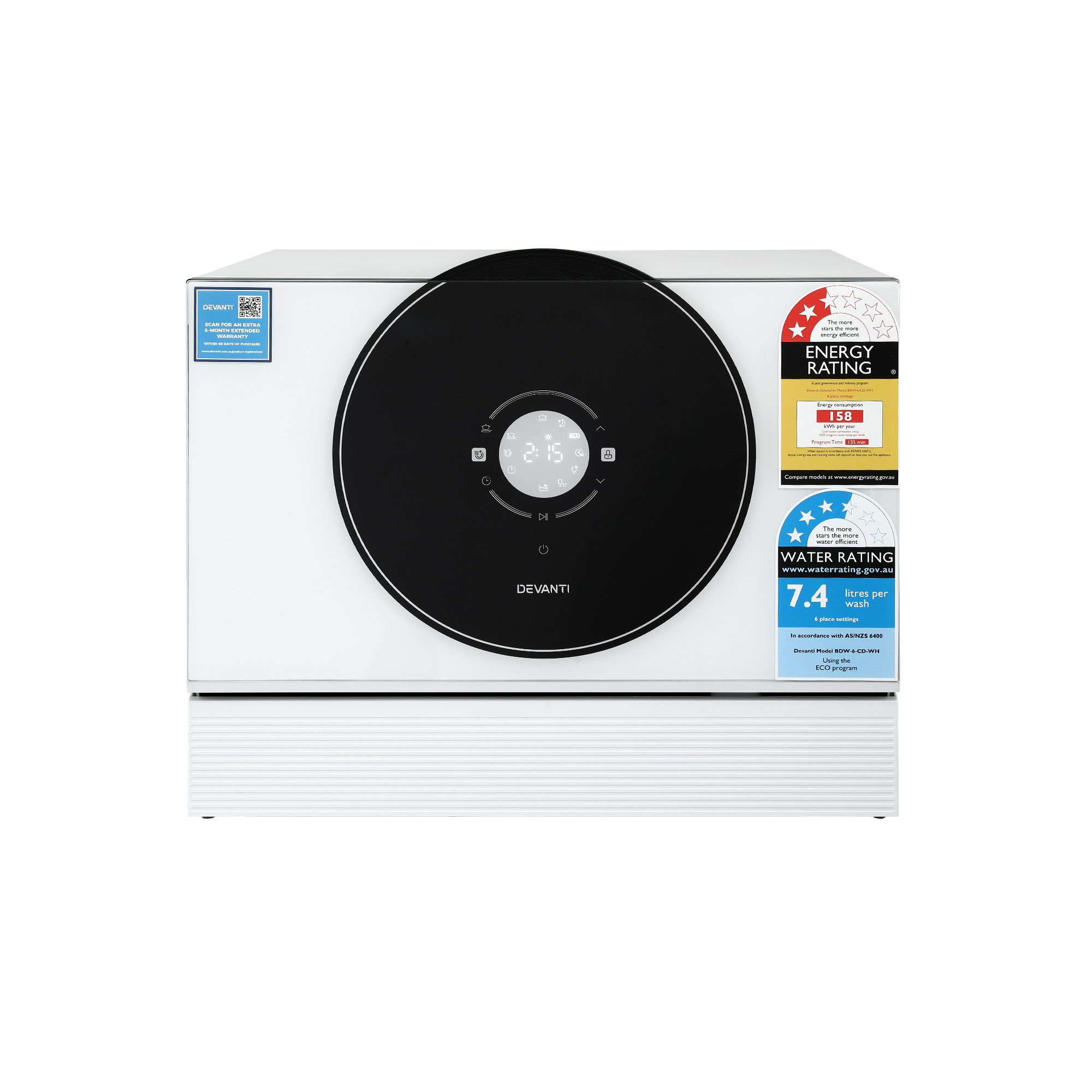 Devanti 6-Place Benchtop Dishwasher 50cm