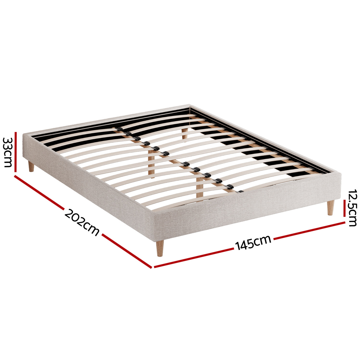 Artiss Zora Bed Frame, Beige, Multiple Sizes view 3