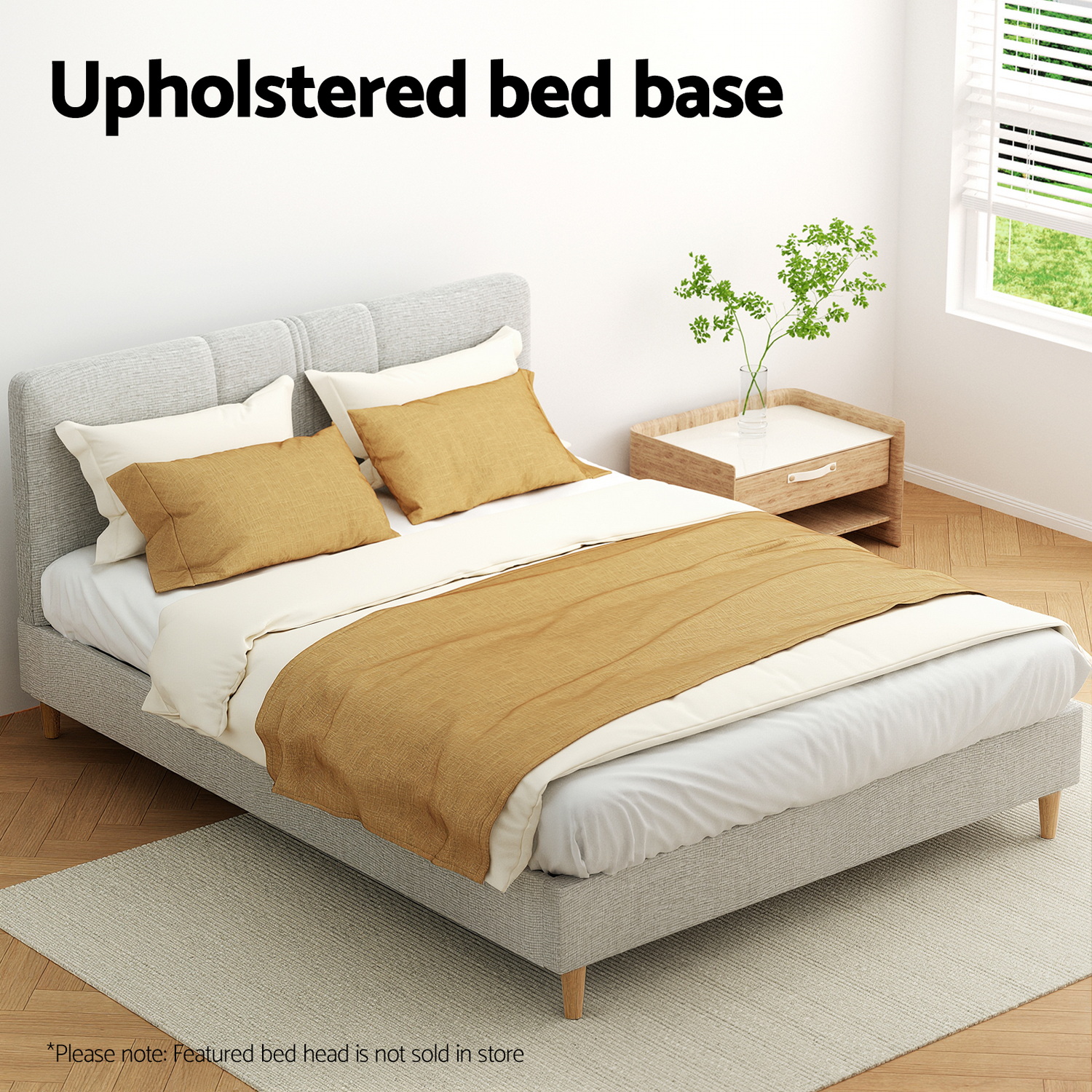 Artiss Zora Bed Frame, Beige, Multiple Sizes view 5