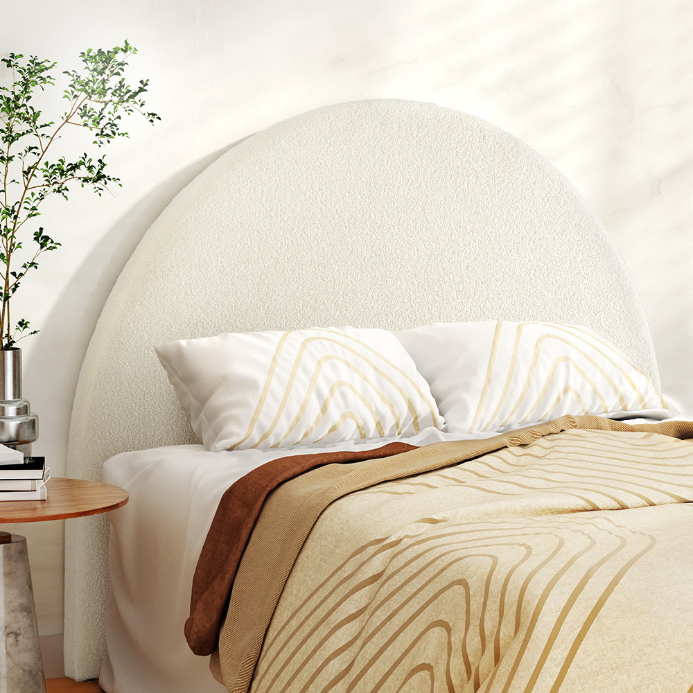 Artiss GREI Boucle Bed Head, White