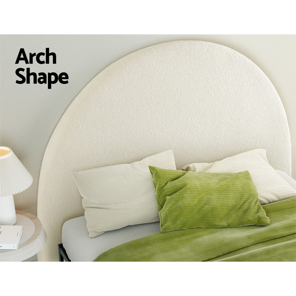 Artiss GREI Boucle Bed Head, White view 4