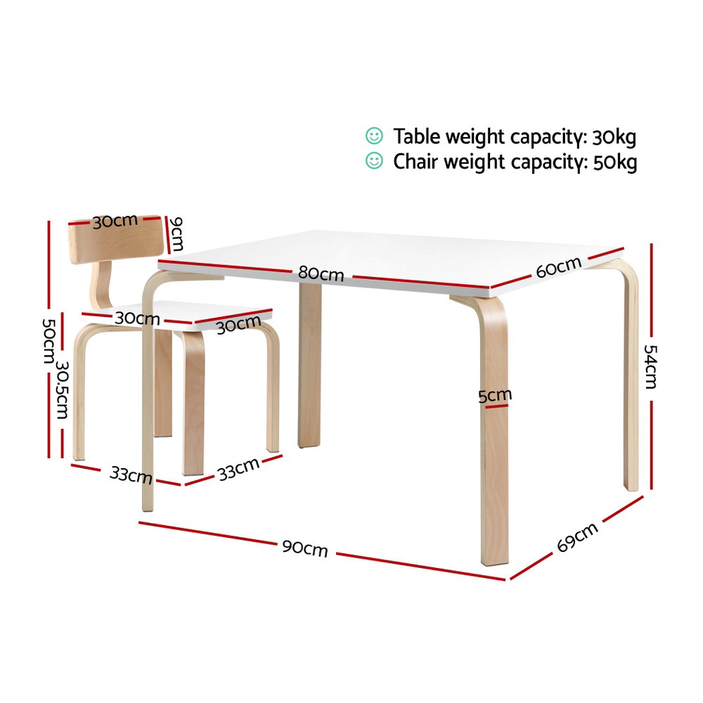 Keezi Birch Plywood Kids Table and Chairs Set view 2