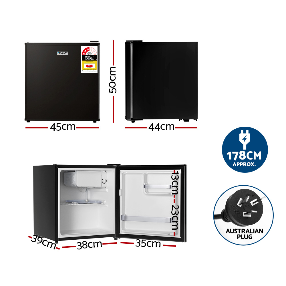 Devanti 48L Bar Fridge with Chiller Compartment view 2