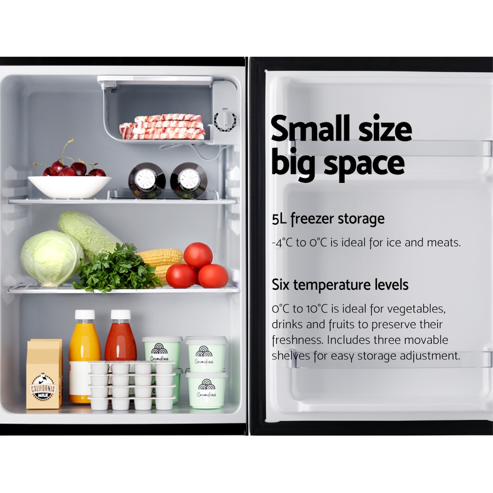 Devanti 70L Bar Fridge with Chiller Compartment view 5