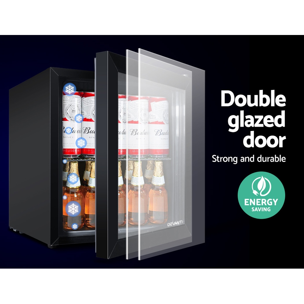 Devanti 46L Bar Fridge Glass Door Black view 5