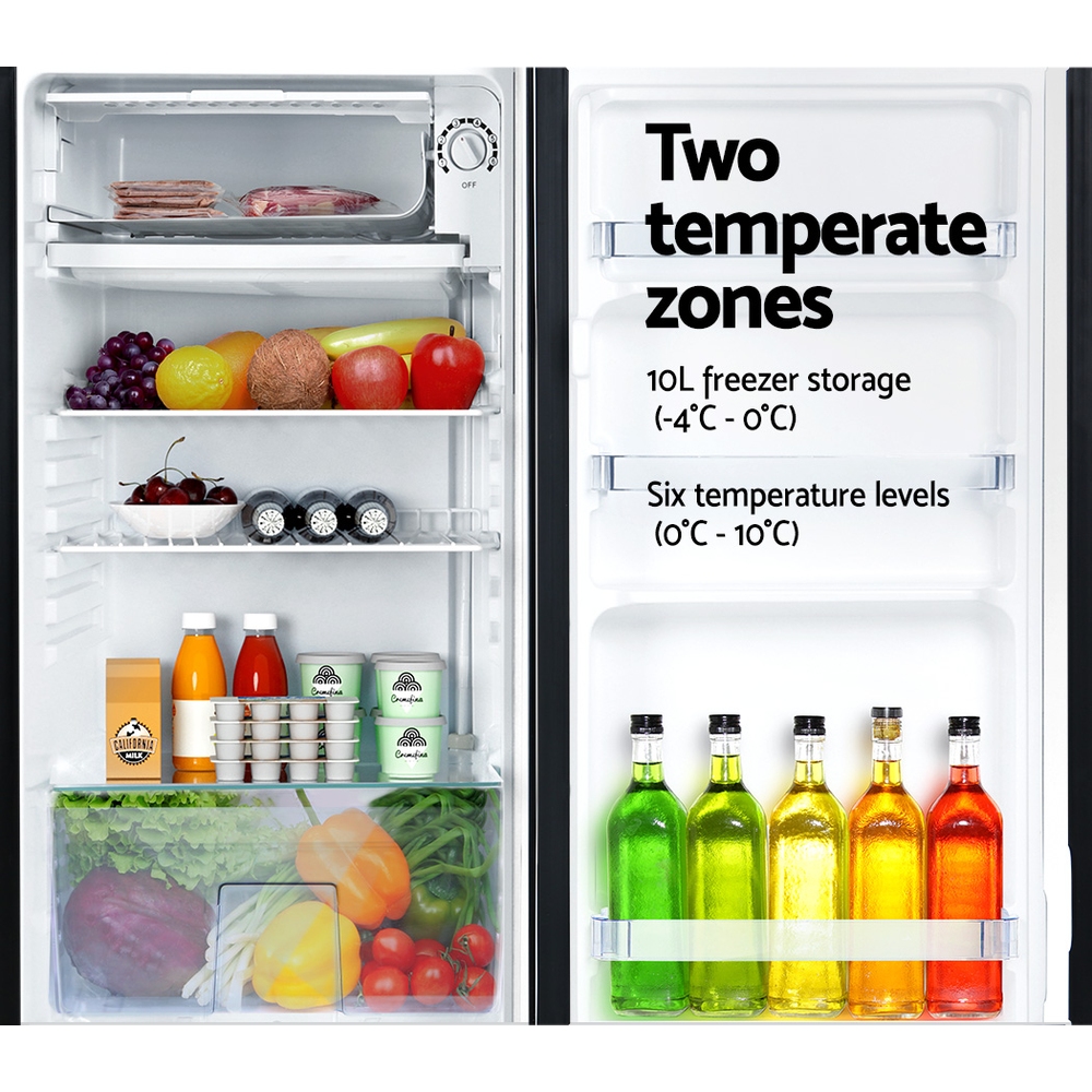 Devanti 95L Bar Fridge with Chiller Compartment view 4