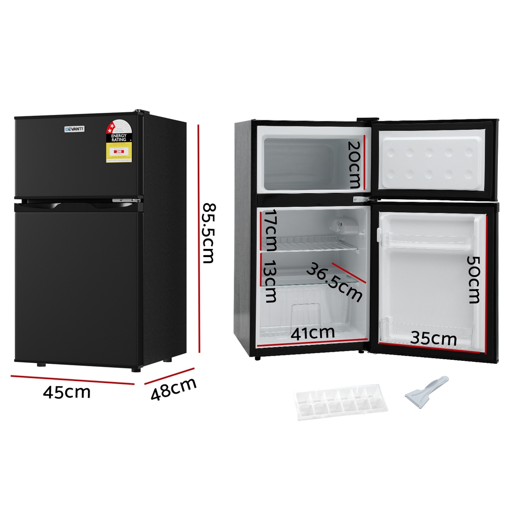 Devanti 85L Bar Fridge Mini Freezer Refrigerator view 2