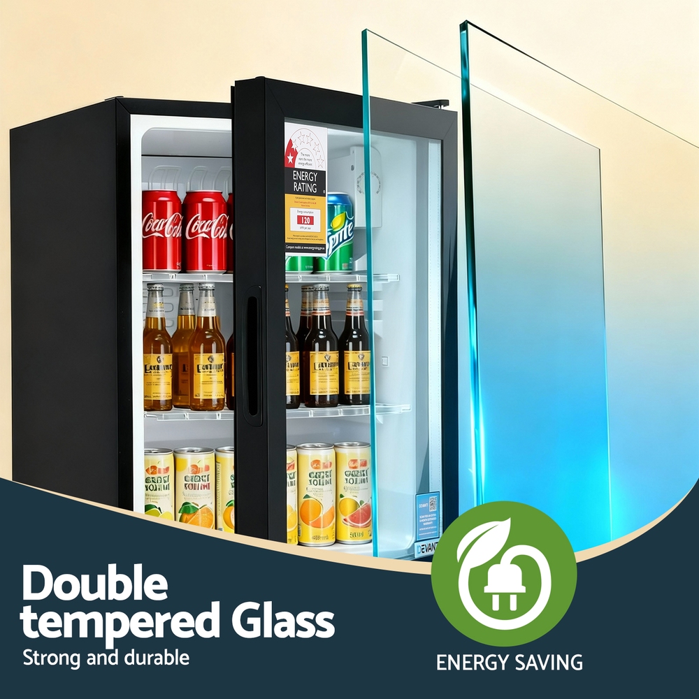 Devanti 56L Glass Door Bar Fridge Black view 5