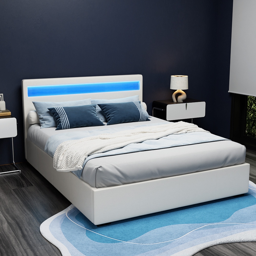 Artiss COLE Gas Lift Bed Frame with LED, Multiple Sizes view 2