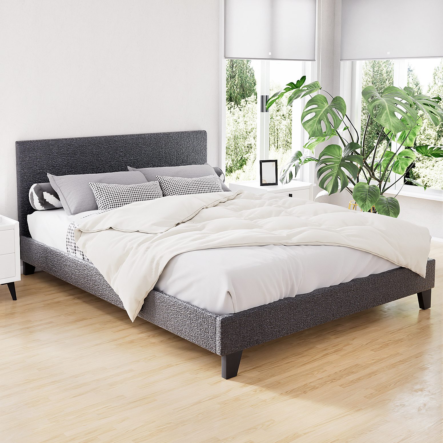 Artiss Neo Bed Frame, Padded Bedhead, Various Colours