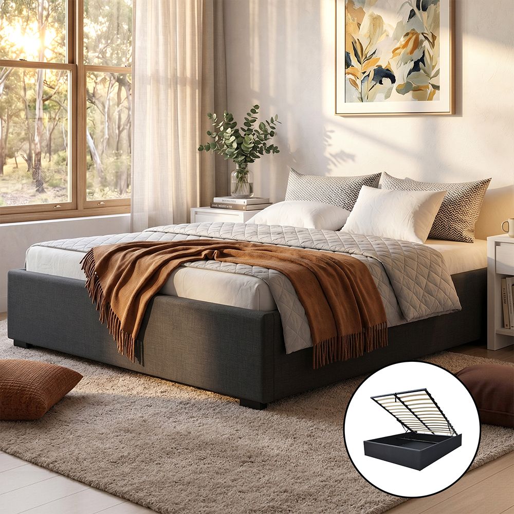 Artiss Toki Gas Lift Storage Bed Frame, Various Colours