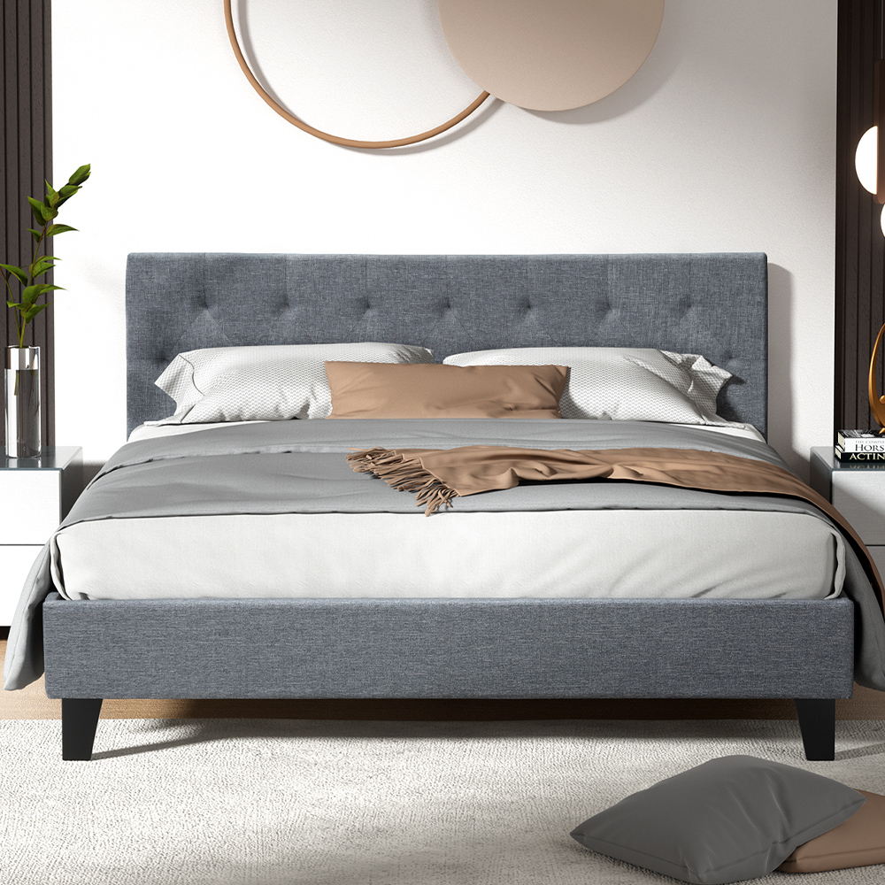 Artiss Vanke Linen Bed Frame, Multiple Sizes