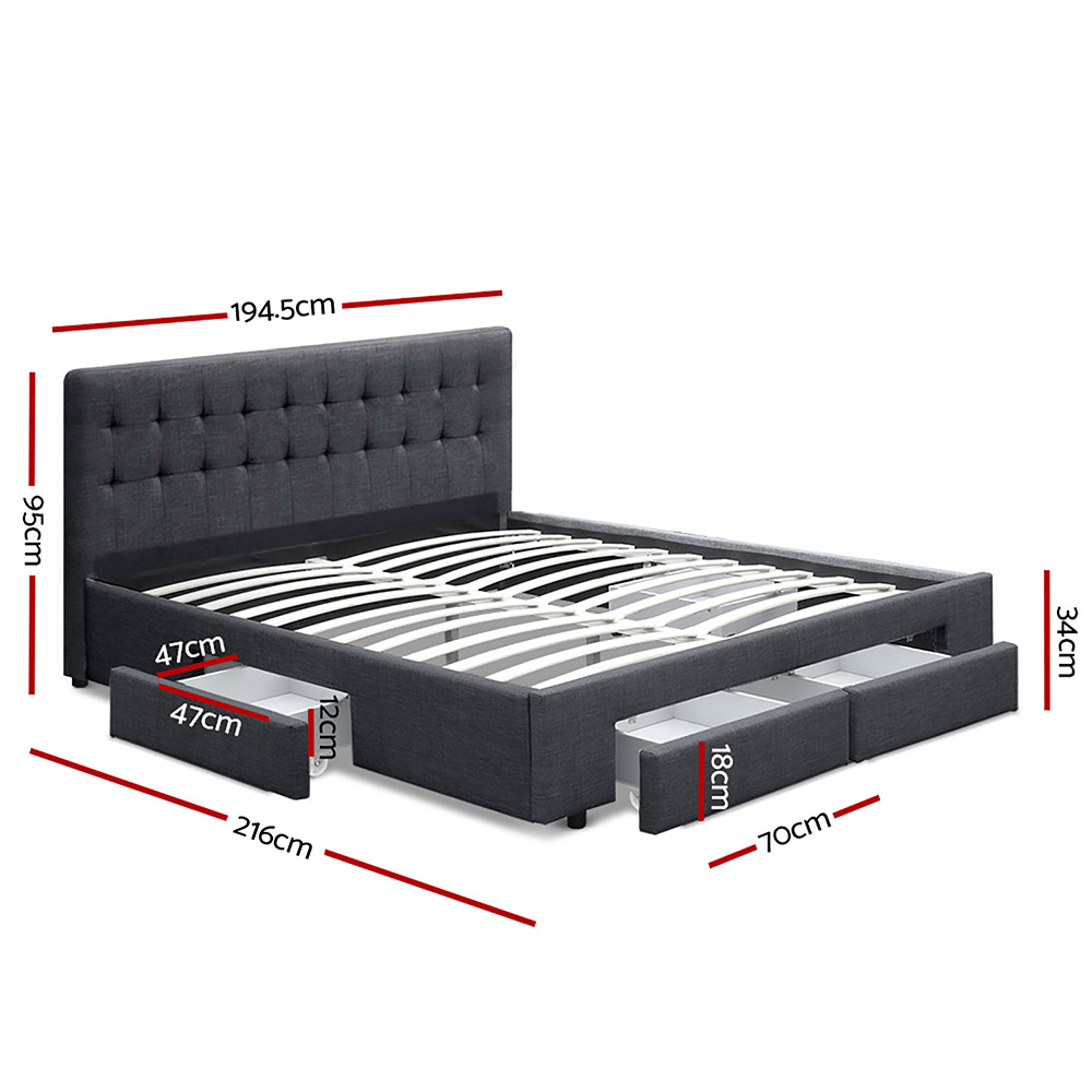 Artiss Avio Storage Bed Frame, 4 Drawers, Various Sizes view 3