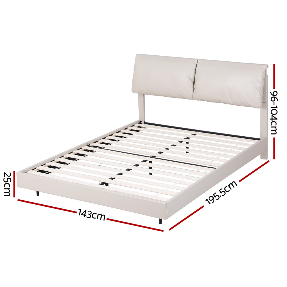 Artiss RGB LED Floating Bed Frame, Adjustable Headboard view 2
