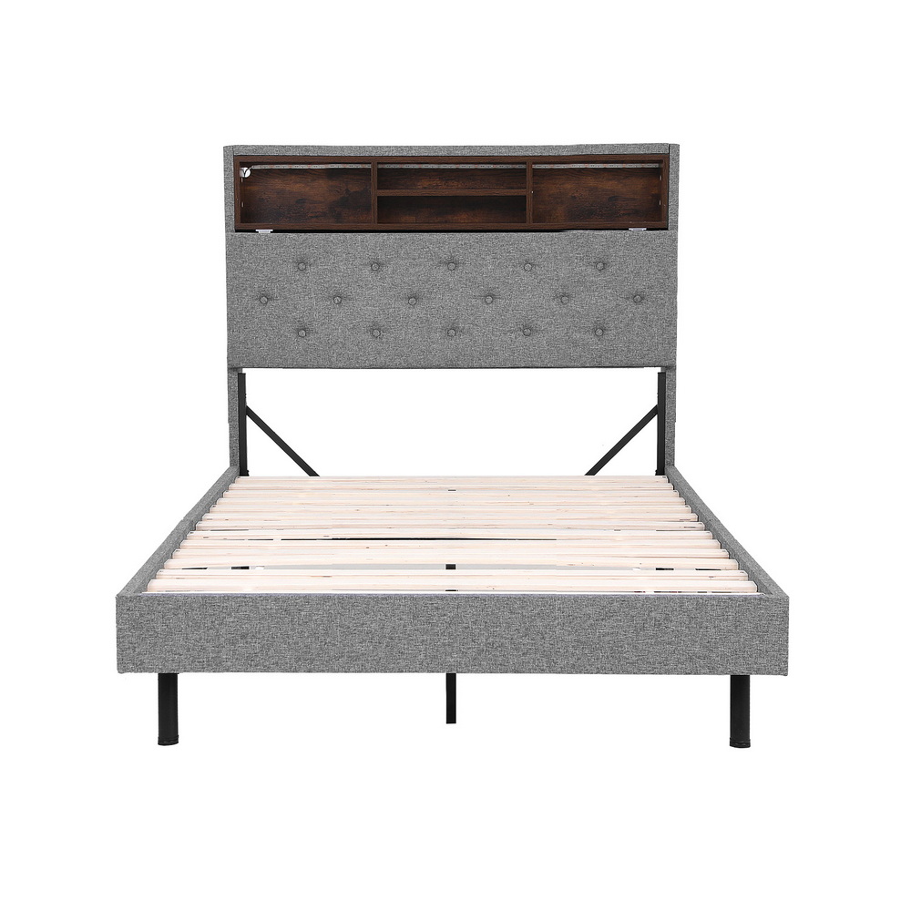 Artiss Midnight LED Storage Bed Frame, King Single view 3