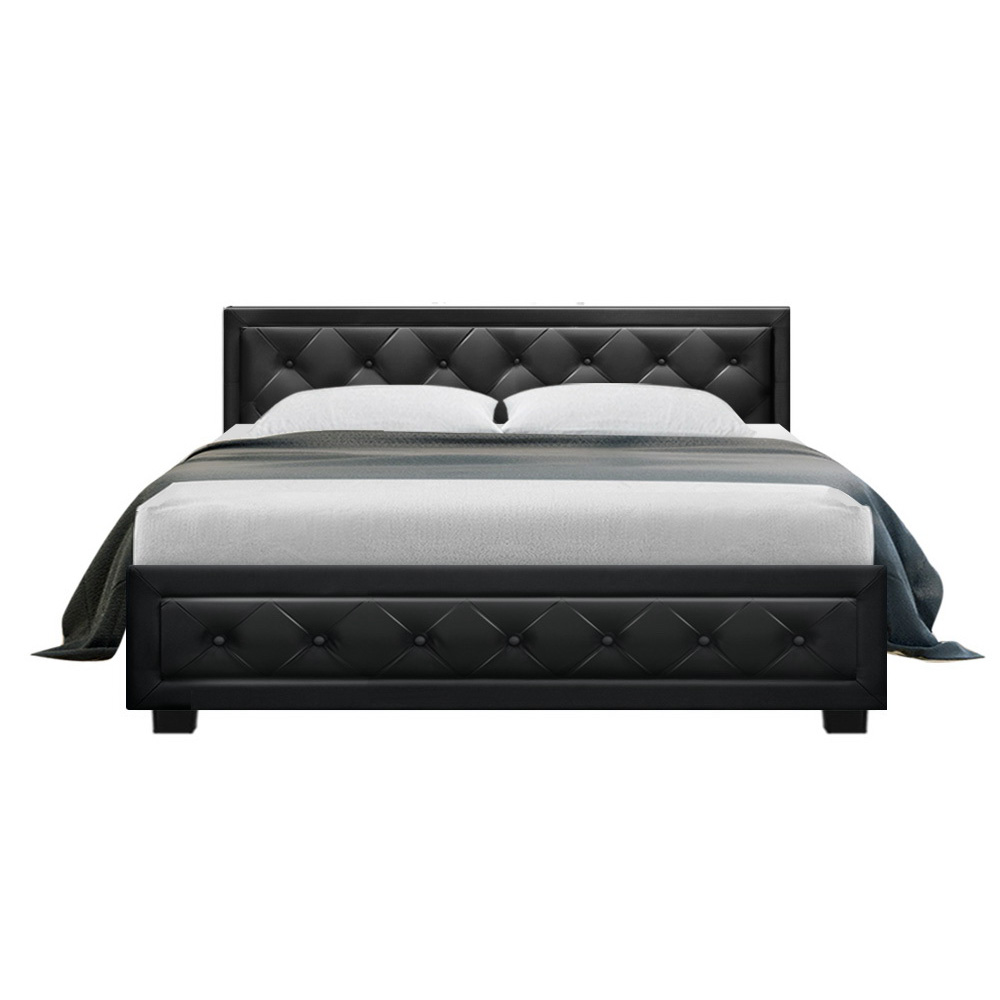 Artiss Tiyo Gas Lift Leather Bed Frame, Various Sizes view 3
